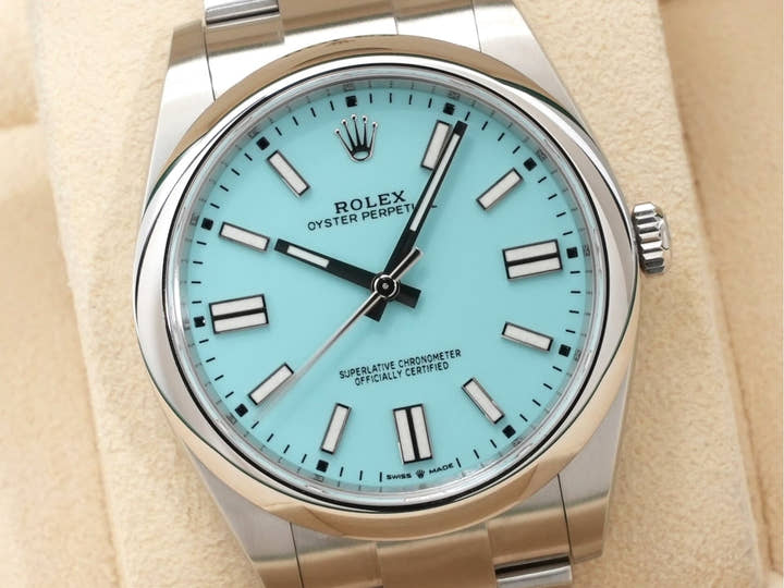 ロレックス オイスターパーペチュアル41 Ref.124300 ステンレススチール ターコイズ文字盤