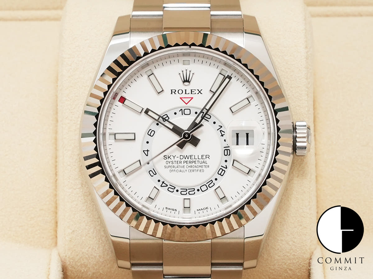 ロレックス スカイドゥエラー Ref.326934 ステンレススチール/ホワイトゴールド ホワイト文字盤 オイスターブレスレット
