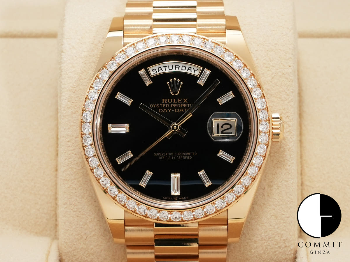ロレックス デイデイト40 Ref.228348RBR イエローゴールド オニキス文字盤