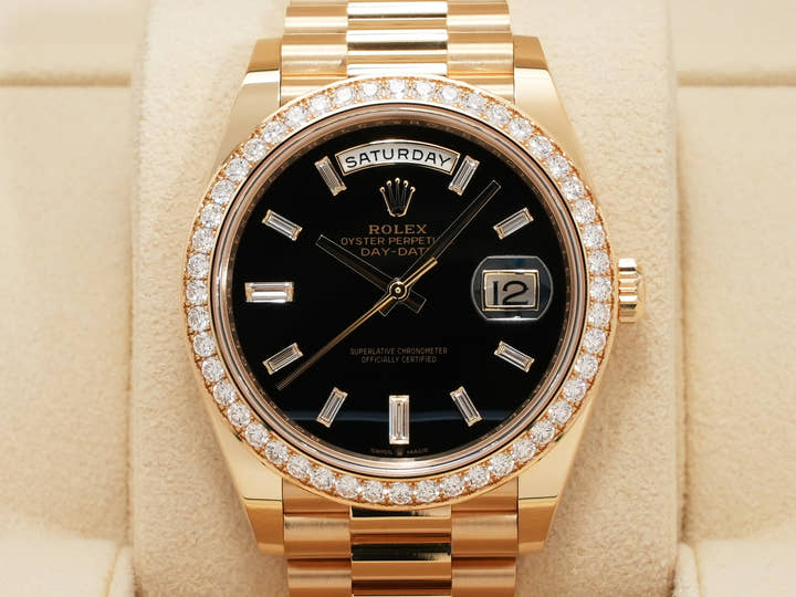 ロレックス デイデイト40 Ref.228348RBR イエローゴールド オニキス文字盤