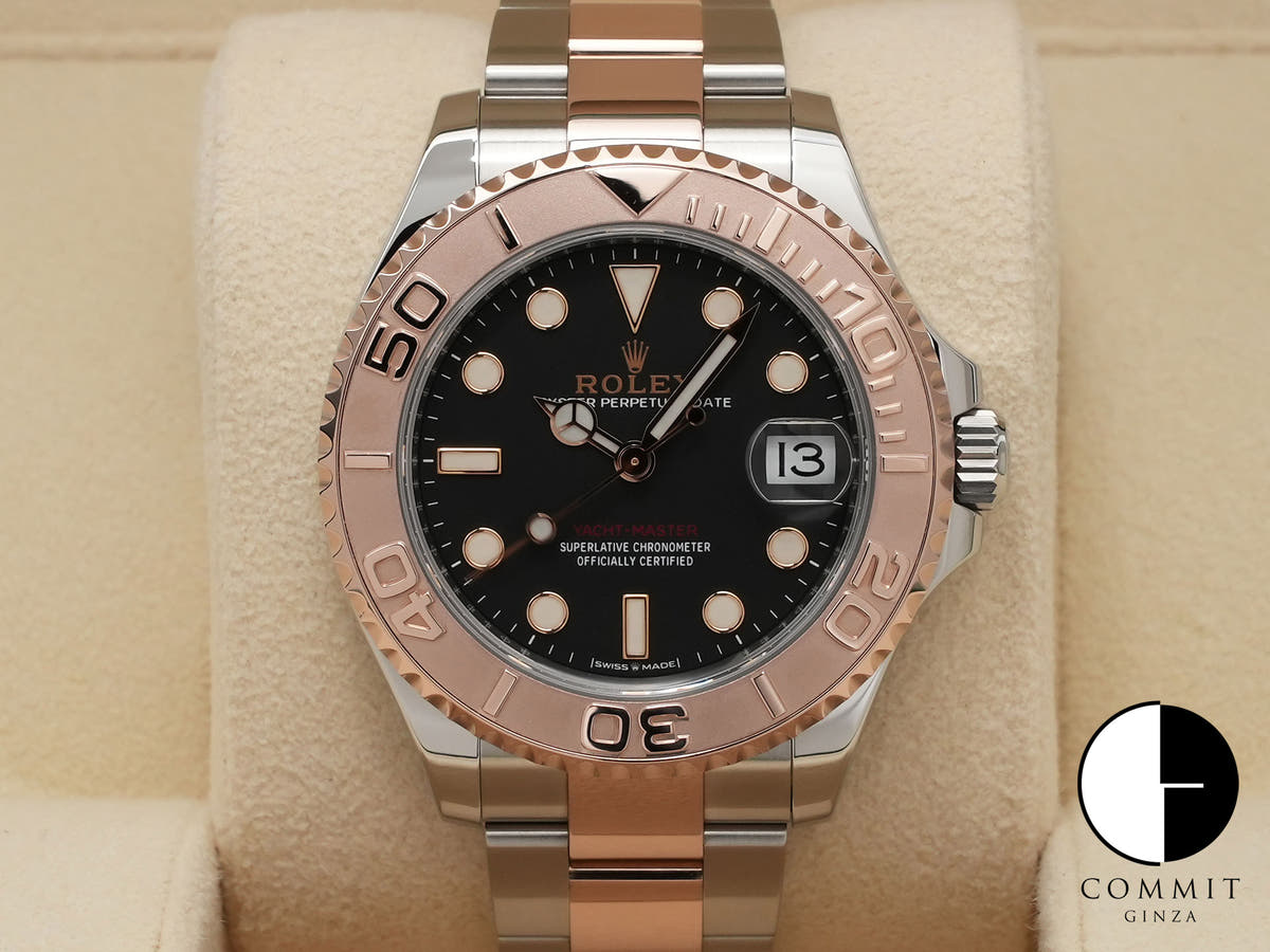 ロレックス ヨットマスター37 Ref.268621 ステンレススチール/エバーローズゴールド ブラック文字盤