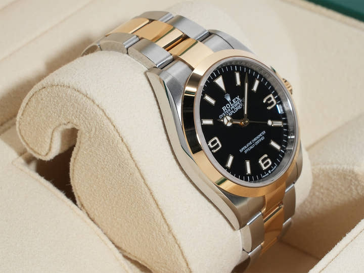 ロレックス エクスプローラー36 Ref.124273 ステンレススチール/イエローゴールド ブラック文字盤