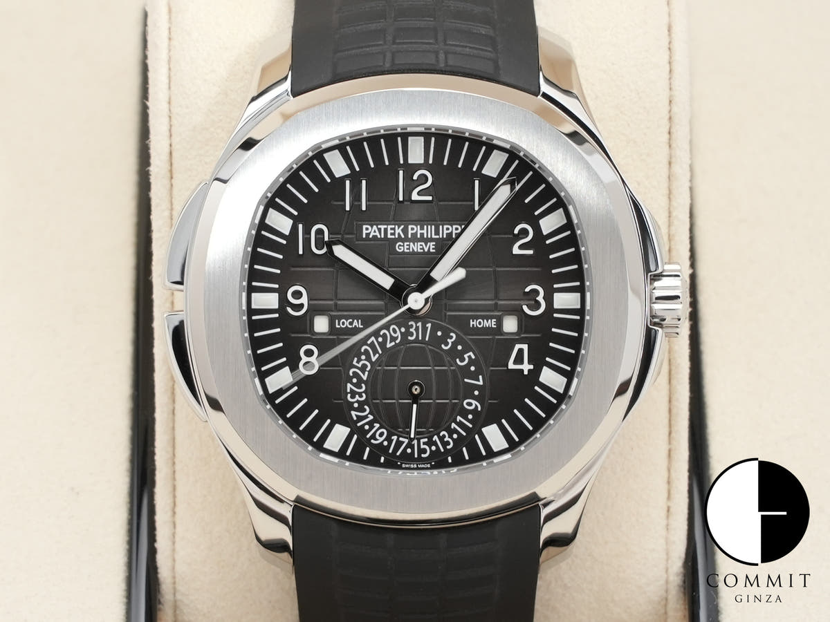 パテックフィリップ アクアノート トラベルタイム Ref.5164A-001 ステンレススチール ブラック文字盤