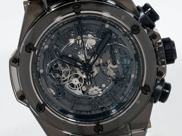 ウブロ ビッグバン ウニコ サファイア オールブラック Ref.411.JB.4901.RT スケルトン文字盤 中古 2eoqmney