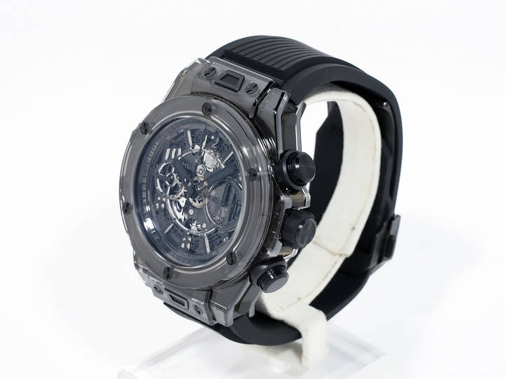 ウブロ ビッグバン ウニコ サファイア オールブラック Ref.411.JB.4901.RT スケルトン文字盤 中古 2eoqmney