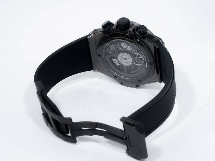 ウブロ ビッグバン ウニコ サファイア オールブラック Ref.411.JB.4901.RT スケルトン文字盤 中古 2eoqmney