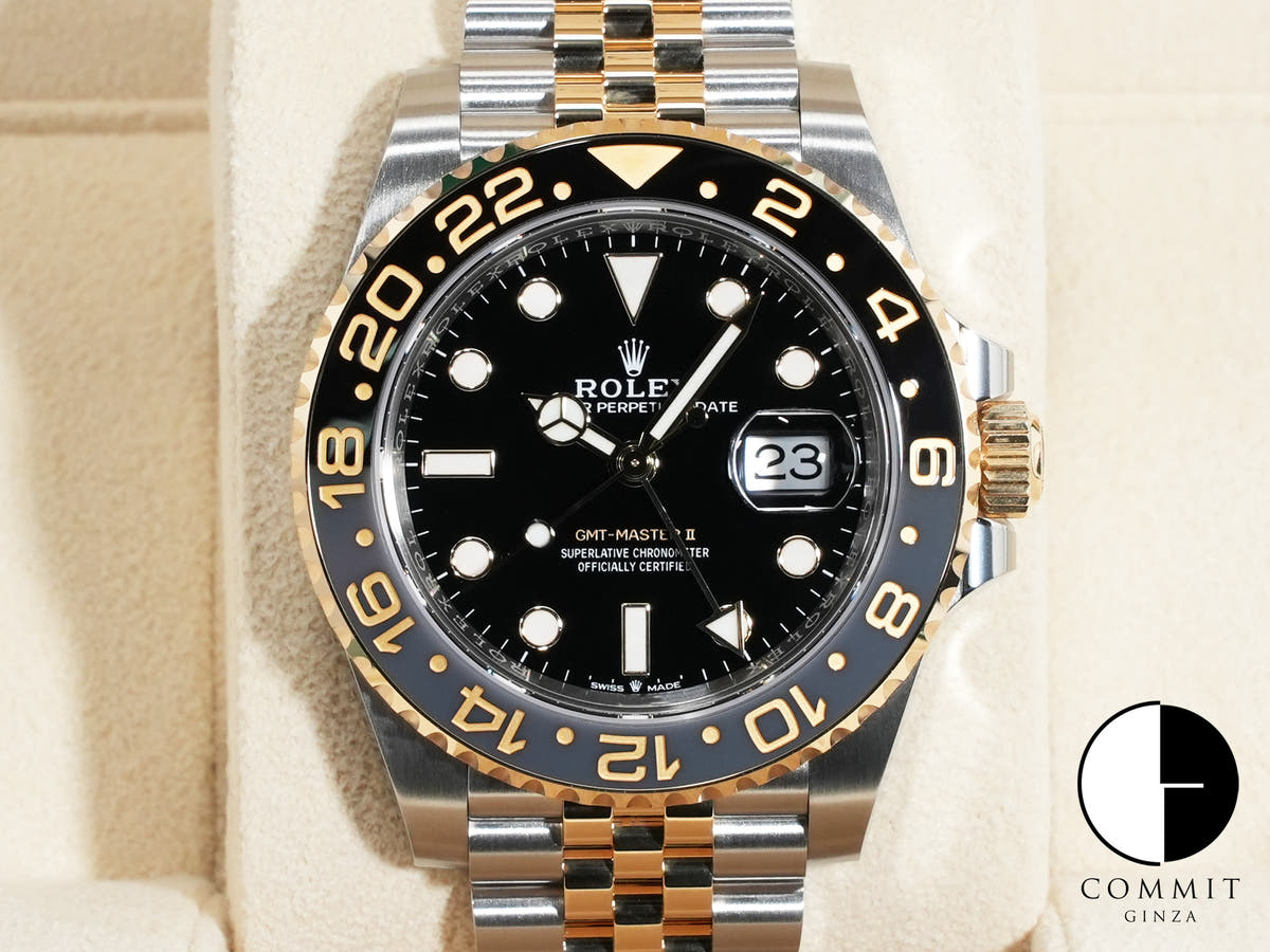 Rolex GMT-Master II Ref. 126713GRNR Stainless Steel/Yellow Gold Black Dial Jubilee Bracelet