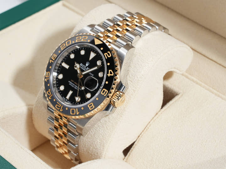 Rolex GMT-Master II Ref. 126713GRNR Stainless Steel/Yellow Gold Black Dial Jubilee Bracelet