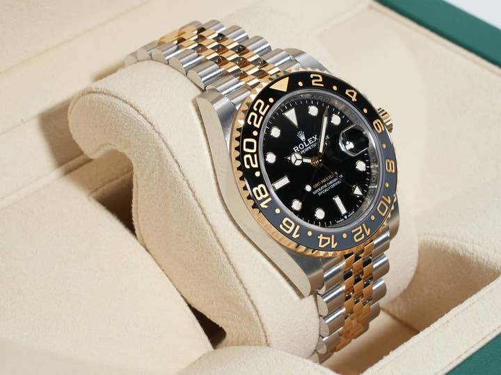 Rolex GMT-Master II Ref. 126713GRNR Stainless Steel/Yellow Gold Black Dial Jubilee Bracelet