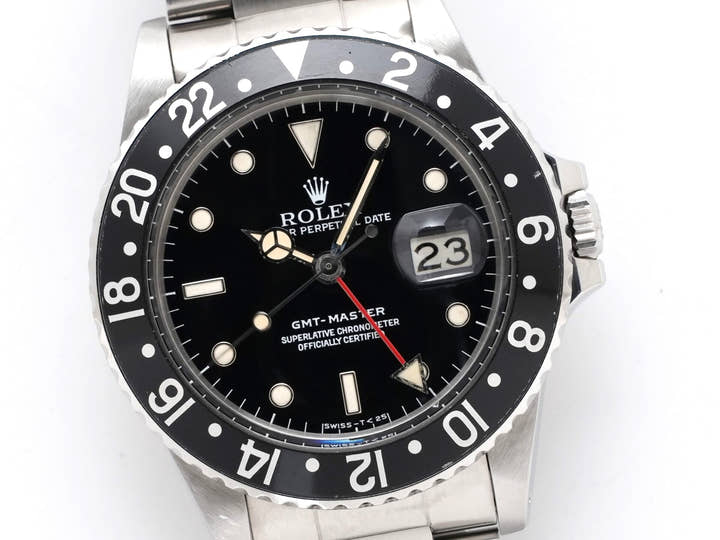 ロレックス GMTマスター Ref.16750 ステンレススチール ブラック文字盤 オイスターブレスレット