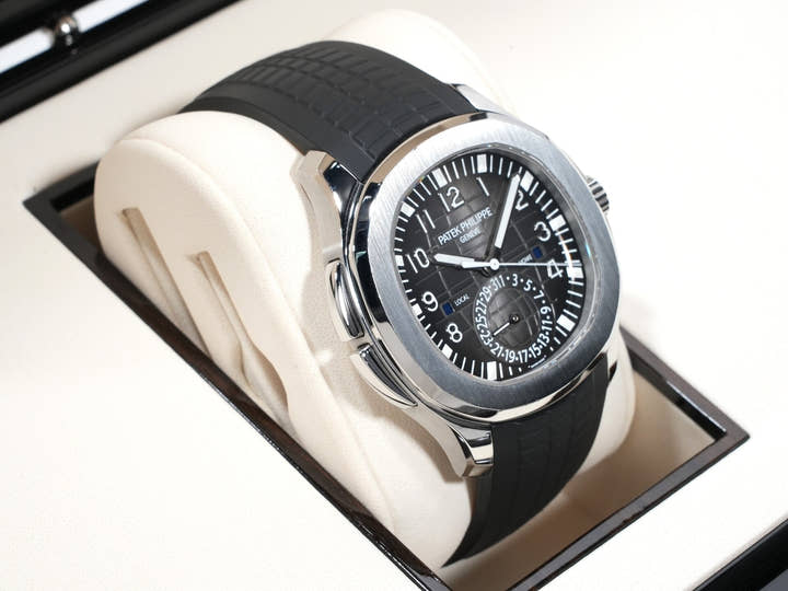 パテックフィリップ アクアノート トラベルタイム Ref.5164A-001 ステンレススチール ブラック文字盤
