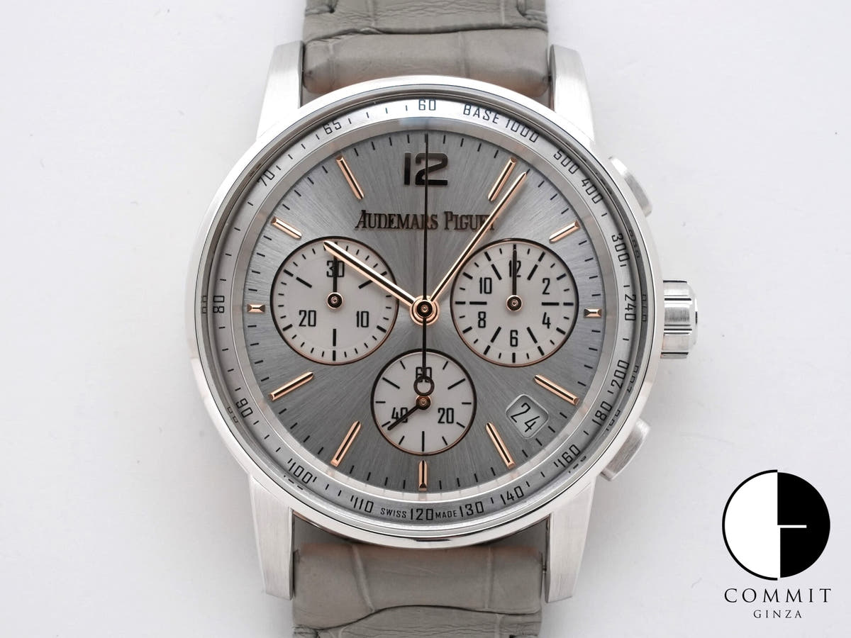 オーデマピゲ CODE 11.59 バイ オーデマ ピゲ クロノグラフ Ref.26393CR.OO.A009CR.01 ホワイトゴールド/ピンクゴールド シルバー文字盤