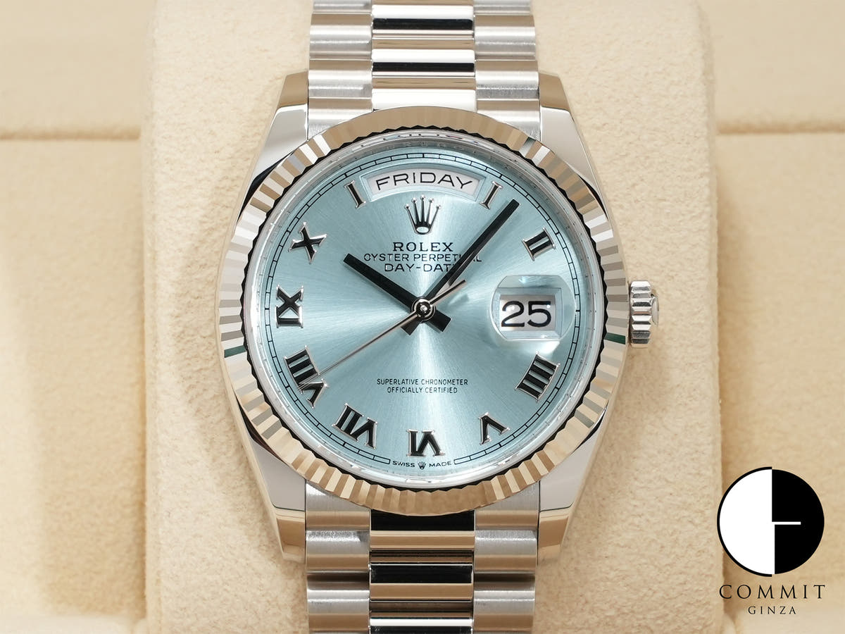 ロレックス デイデイト36 Ref.128236 プラチナ アイスブルー文字盤