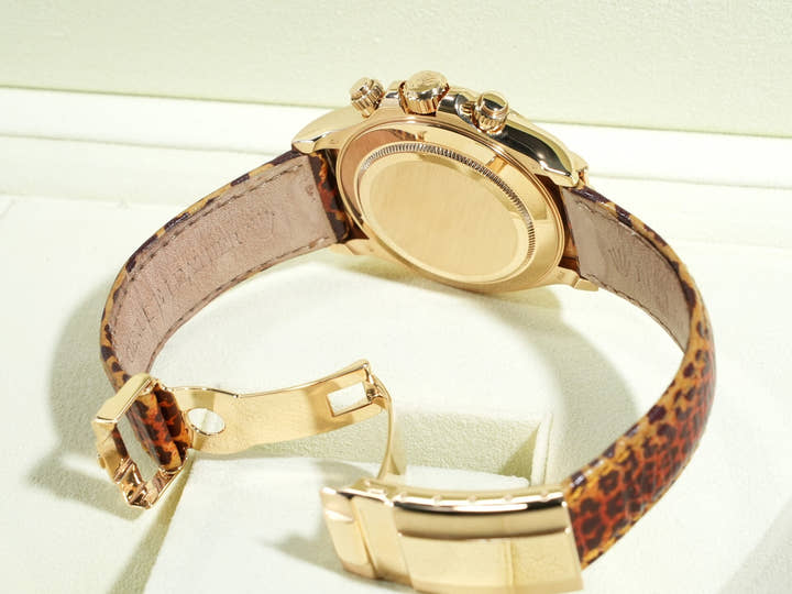 ロレックス デイトナ Ref.116598SACO イエローゴールド レパードx8Pダイヤ文字盤