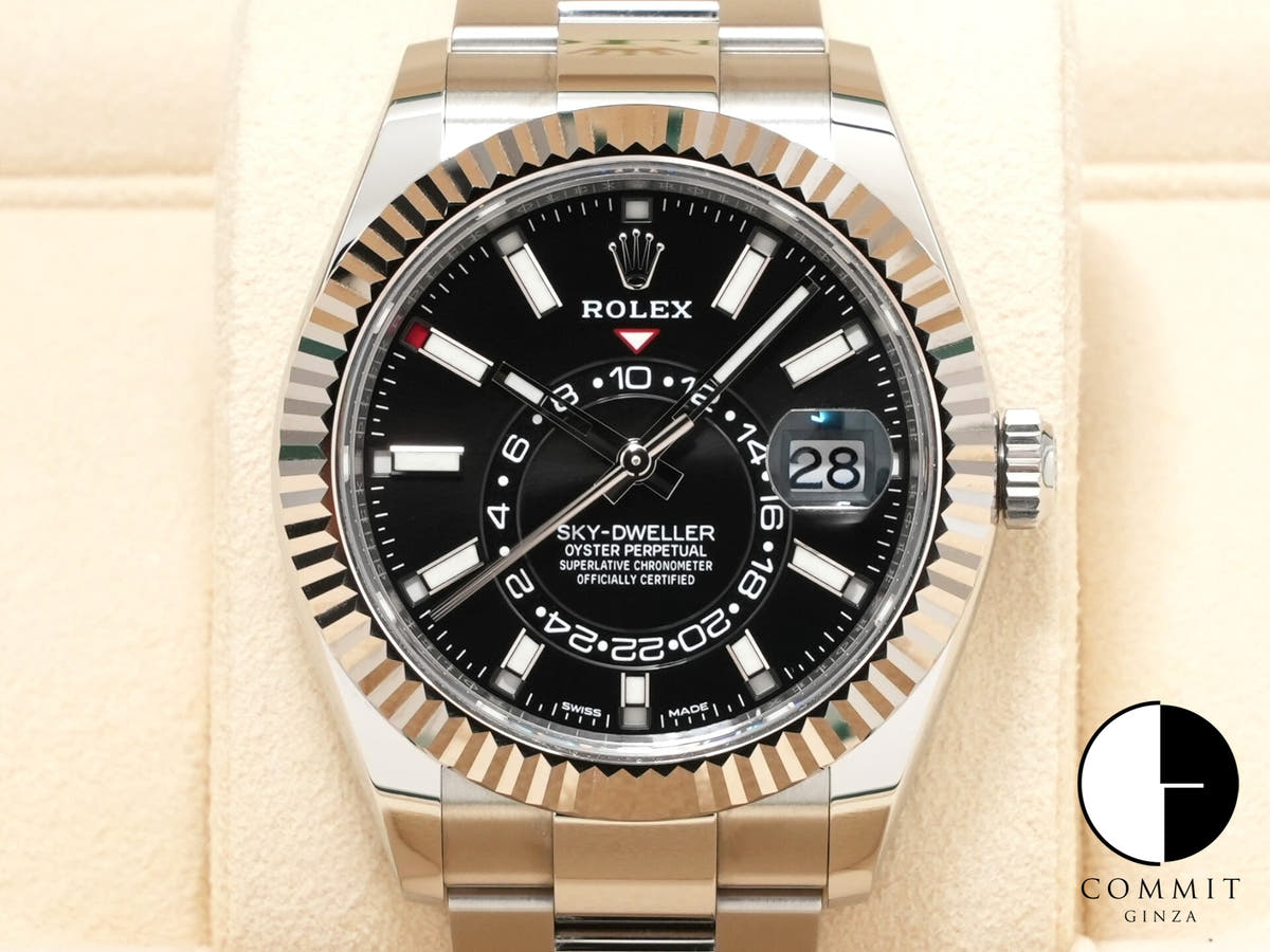 ロレックス スカイドゥエラー Ref.326934 ステンレススチール/ホワイトゴールド ブラック文字盤 オイスターブレスレット