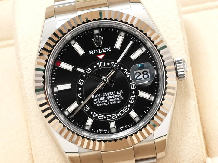ロレックス スカイドゥエラー Ref.326934 ステンレススチール/ホワイトゴールド ブラック文字盤 オイスターブレスレット