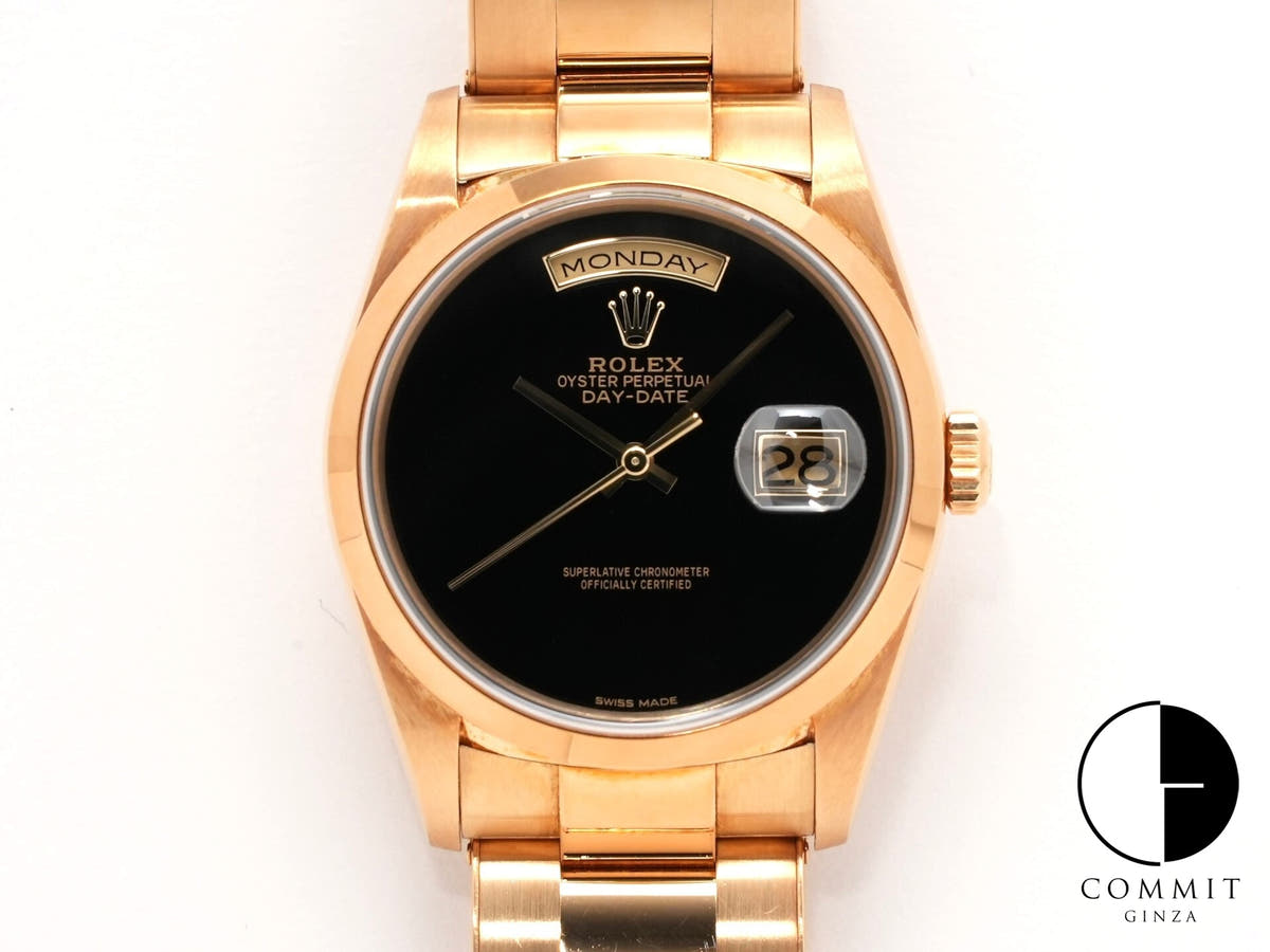 ロレックス デイデイト36 Ref.18208 イエローゴールド オニキス文字盤