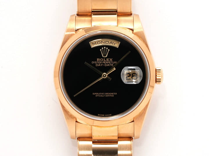 ロレックス デイデイト36 Ref.18208 イエローゴールド オニキス文字盤