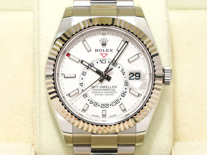 ロレックス スカイドゥエラー Ref.326934 ステンレススチール/ホワイトゴールド ホワイト文字盤 オイスターブレスレット
