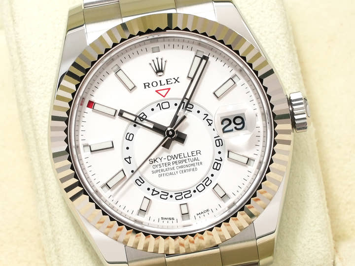 ロレックス スカイドゥエラー Ref.326934 ステンレススチール/ホワイトゴールド ホワイト文字盤 オイスターブレスレット