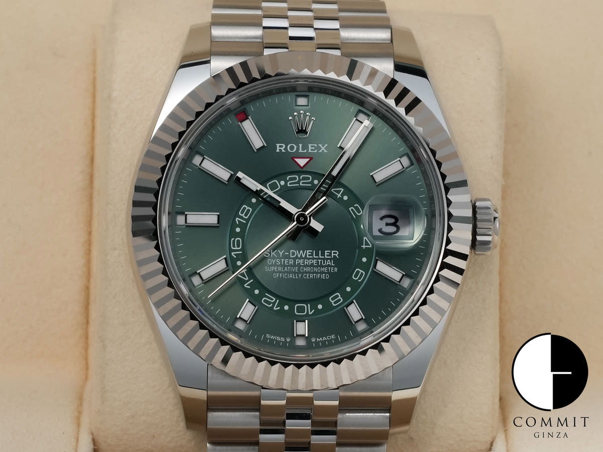 ロレックス スカイドゥエラー Ref.336934 ステンレススチール/ホワイトゴールド ミントグリーン文字盤 ジュビリーブレスレット