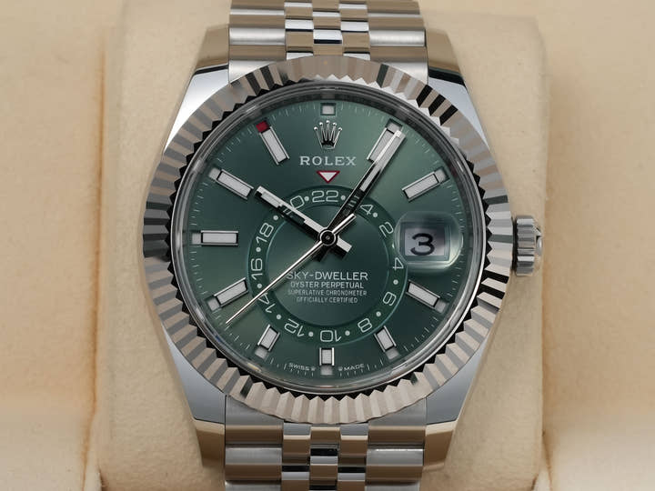ロレックス スカイドゥエラー Ref.336934 ステンレススチール/ホワイトゴールド ミントグリーン文字盤 ジュビリーブレスレット