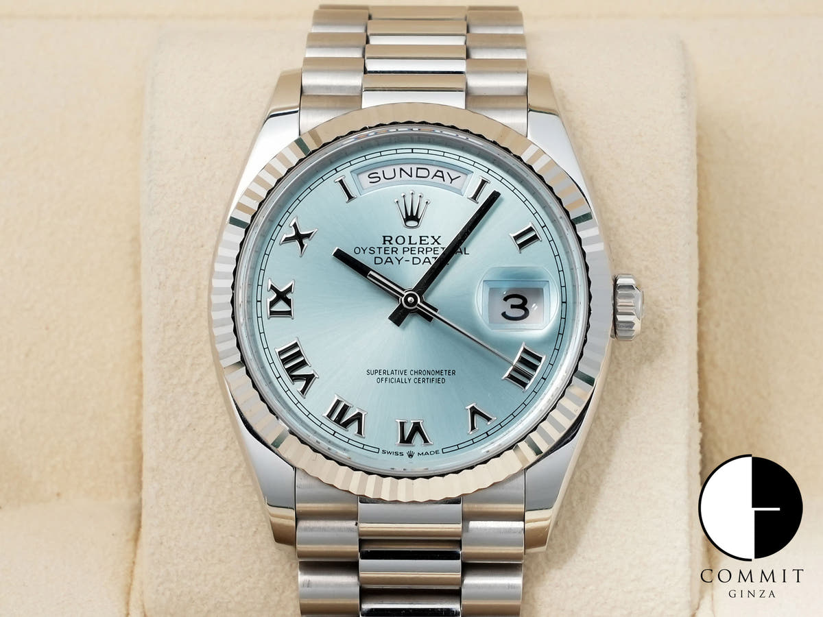 ロレックス デイデイト36 Ref.128236 プラチナ アイスブルー文字盤