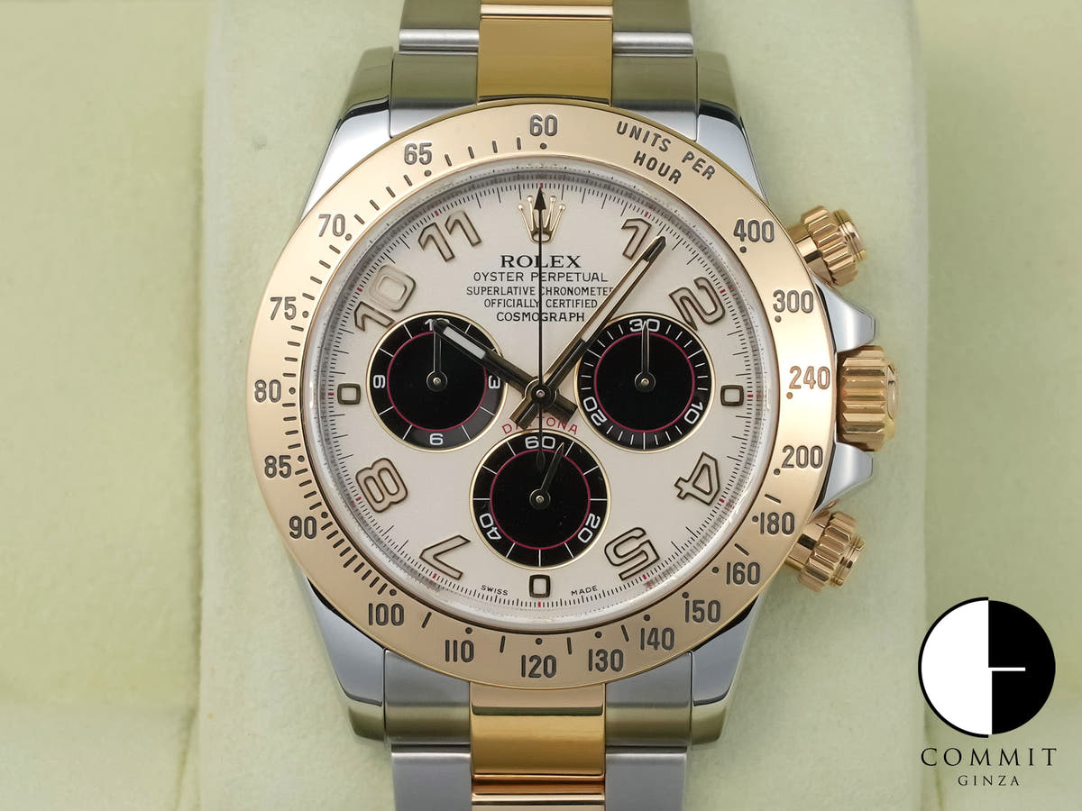 Rolex Daytona Ref. 116523 Stainless Steel/Yellow Gold White Arabic Dial