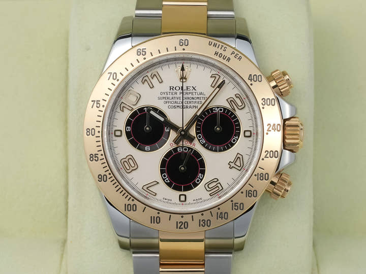 Rolex Daytona Ref. 116523 Stainless Steel/Yellow Gold White Arabic Dial