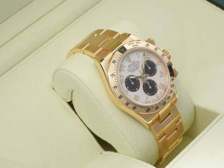 Rolex Daytona Ref. 116528 Yellow Gold White Arabic Dial