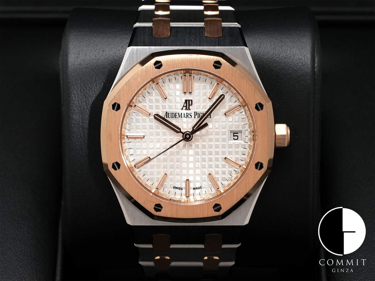 オーデマピゲ ロイヤルオーク Ref.77350SR.OO.1261SR.01 ステンレススチール/ピンクゴールド シルバー文字盤