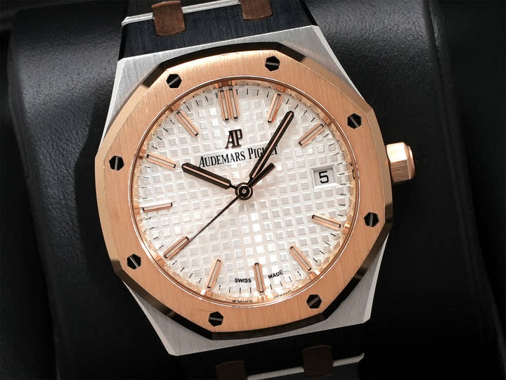 オーデマピゲ ロイヤルオーク Ref.77350SR.OO.1261SR.01 ステンレススチール/ピンクゴールド シルバー文字盤