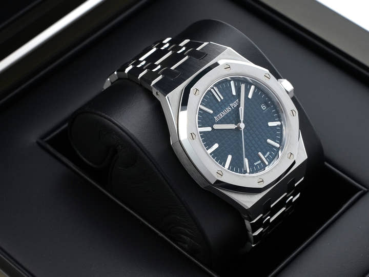 オーデマピゲ ロイヤルオーク 50周年記念 Ref.15550ST.OO.1356ST.02 ステンレススチール ブルー文字盤