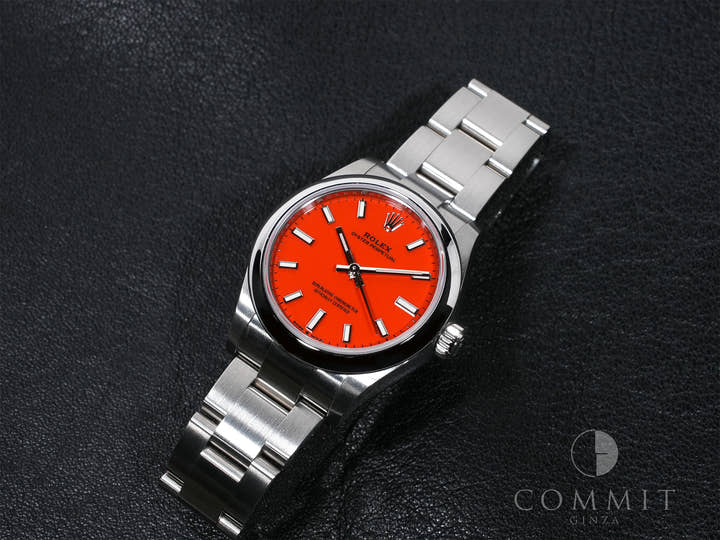 ロレックス オイスターパーペチュアル31 Ref.277200 ステンレススチール コーラルレッド文字盤