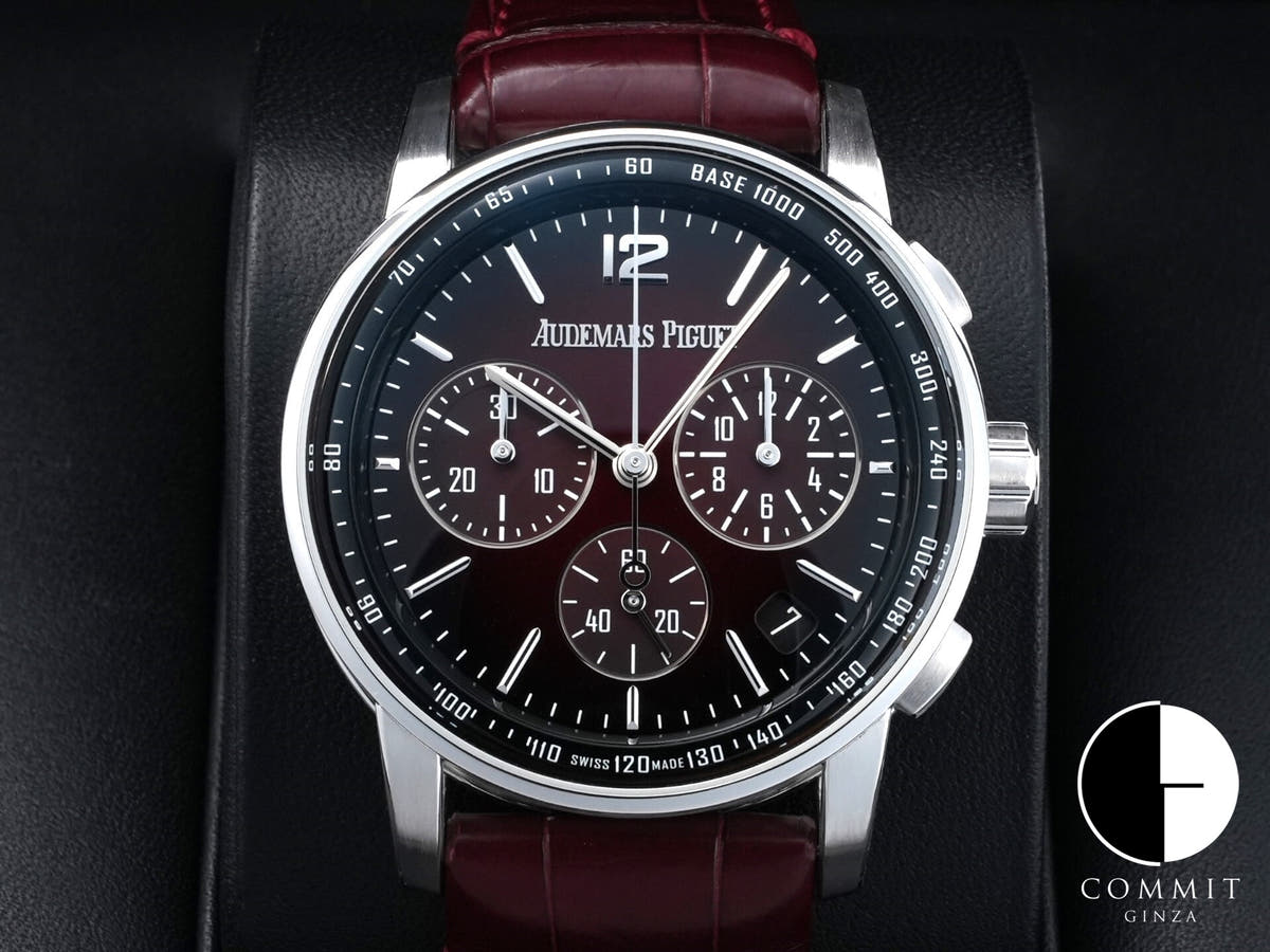 Audemard Piguet CODE 11.59 by Audemard Piguet Chronograph Ref. 26393BC.OO.A068CR.01 White Gold Burgundy Dial