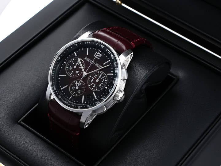Audemard Piguet CODE 11.59 by Audemard Piguet Chronograph Ref. 26393BC.OO.A068CR.01 White Gold Burgundy Dial