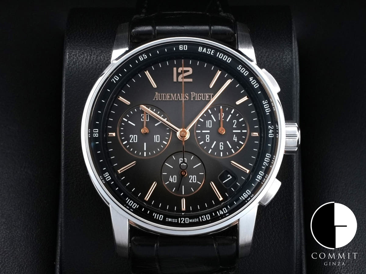 オーデマピゲ CODE 11.59 バイ オーデマ ピゲ クロノグラフ Ref.26393CR.OO.A002CR.01 ピンクゴールド/ホワイトゴールド スモークグレーラッカー文字盤