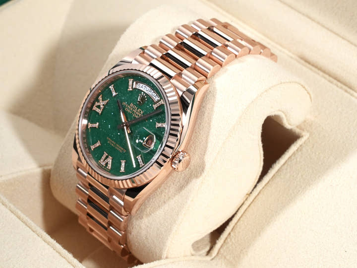 ロレックス デイデイト36 Ref.128235 エバーローズゴールド グリーンアベンチュリン文字盤