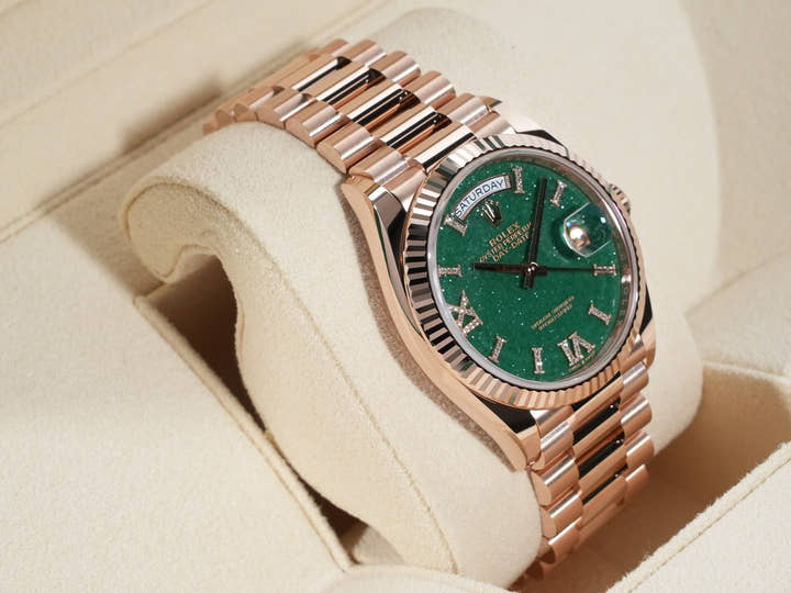 ロレックス デイデイト36 Ref.128235 エバーローズゴールド グリーンアベンチュリン文字盤
