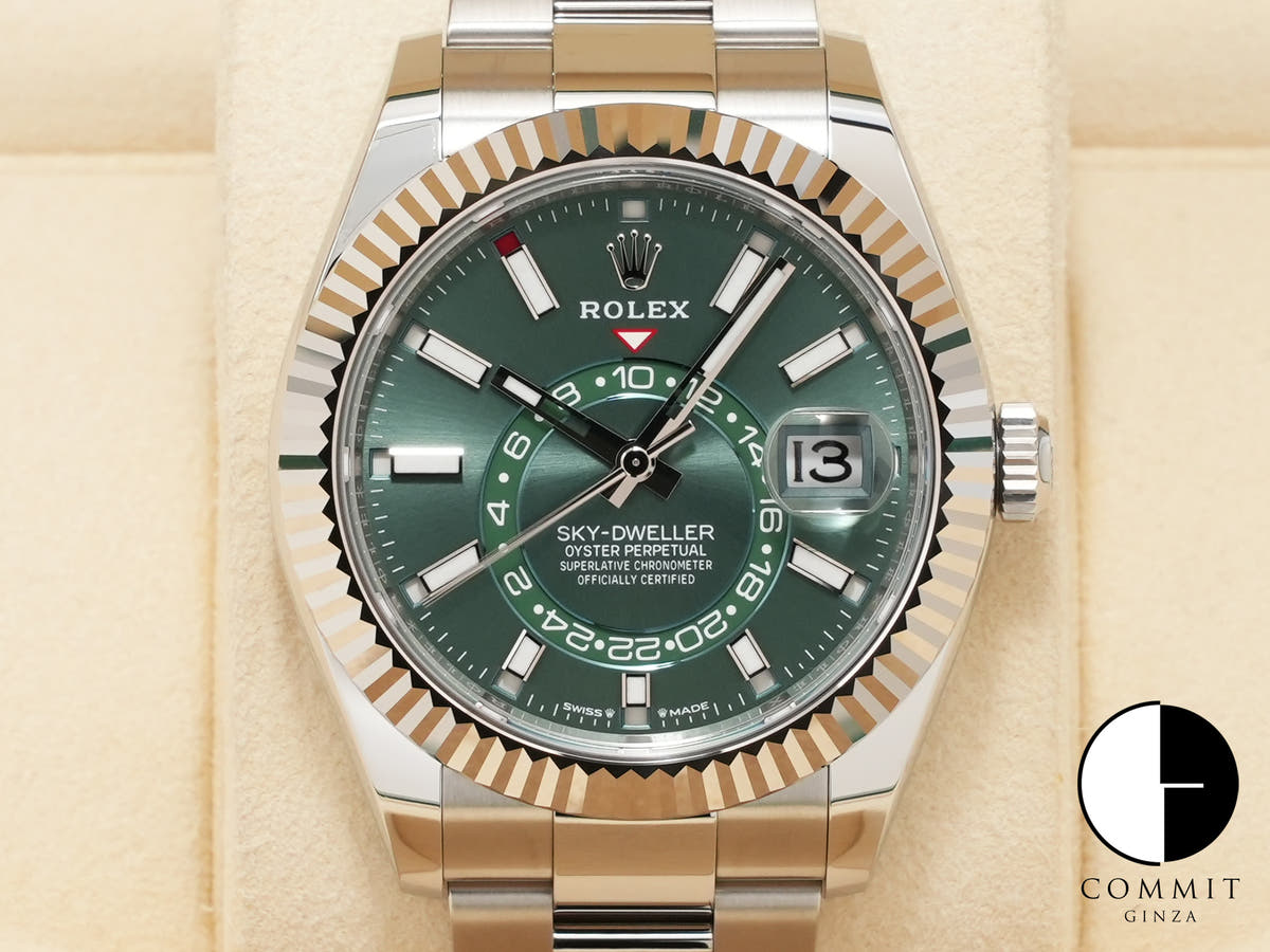 ロレックス スカイドゥエラー Ref.336934 ステンレススチール/ホワイトゴールド ミントグリーン文字盤 オイスターブレスレット