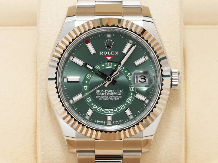 ロレックス スカイドゥエラー Ref.336934 ステンレススチール/ホワイトゴールド ミントグリーン文字盤 オイスターブレスレット