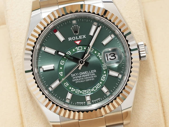 ロレックス スカイドゥエラー Ref.336934 ステンレススチール/ホワイトゴールド ミントグリーン文字盤 オイスターブレスレット