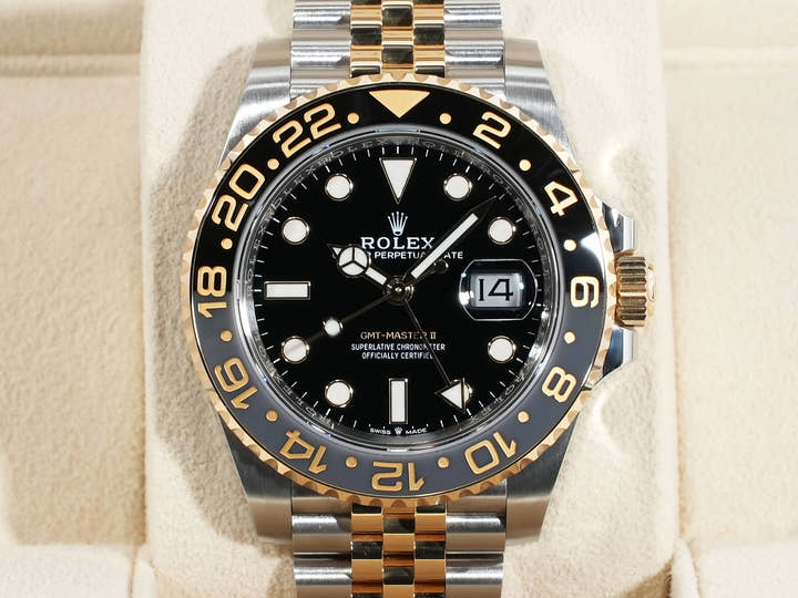 Rolex GMT-Master II Ref. 126713GRNR Stainless Steel/Yellow Gold Black Dial Jubilee Bracelet