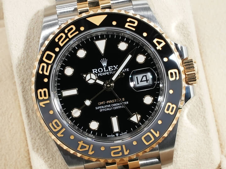 Rolex GMT-Master II Ref. 126713GRNR Stainless Steel/Yellow Gold Black Dial Jubilee Bracelet