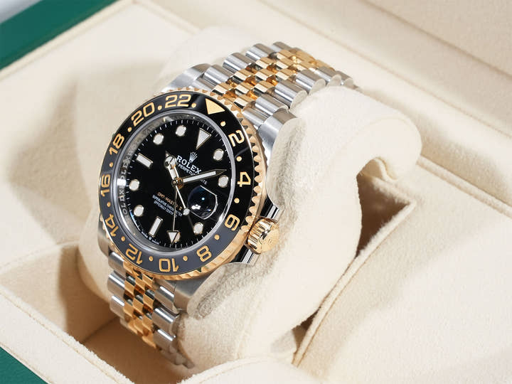 Rolex GMT-Master II Ref. 126713GRNR Stainless Steel/Yellow Gold Black Dial Jubilee Bracelet
