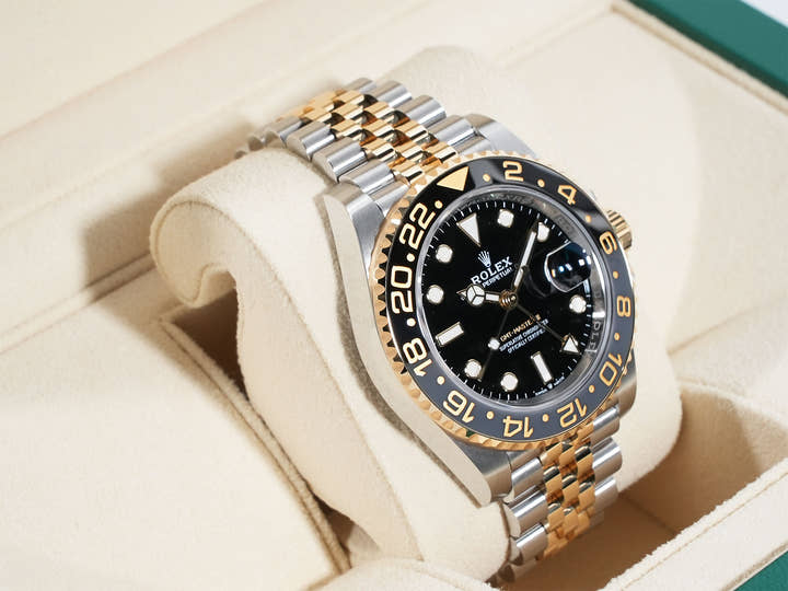 Rolex GMT-Master II Ref. 126713GRNR Stainless Steel/Yellow Gold Black Dial Jubilee Bracelet