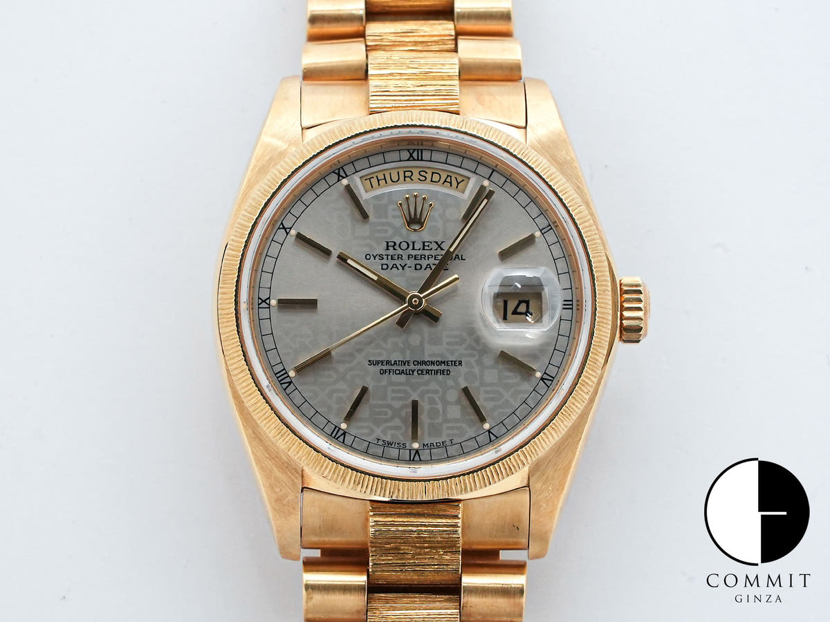 ロレックス デイデイト Ref.18078 イエローゴールド グレー プリントコンピューター文字盤