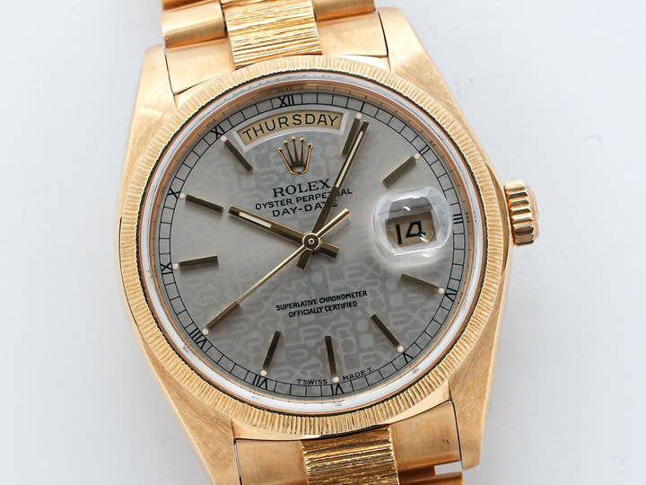 ロレックス デイデイト Ref.18078 イエローゴールド グレー プリントコンピューター文字盤