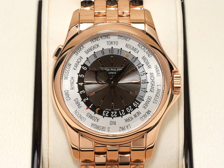 パテックフィリップ コンプリケーション ワールドタイム Ref.5130/1R-001 ローズゴールド シルバー/ブラウン文字盤