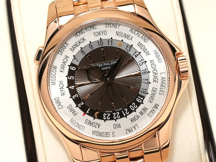 パテックフィリップ コンプリケーション ワールドタイム Ref.5130/1R-001 ローズゴールド シルバー/ブラウン文字盤